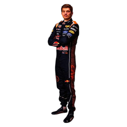 Max Verstappen 2026 Red Bull Dutch GP F1 Racing Suit in navy featuring team sponsor graphics and detailed racing design