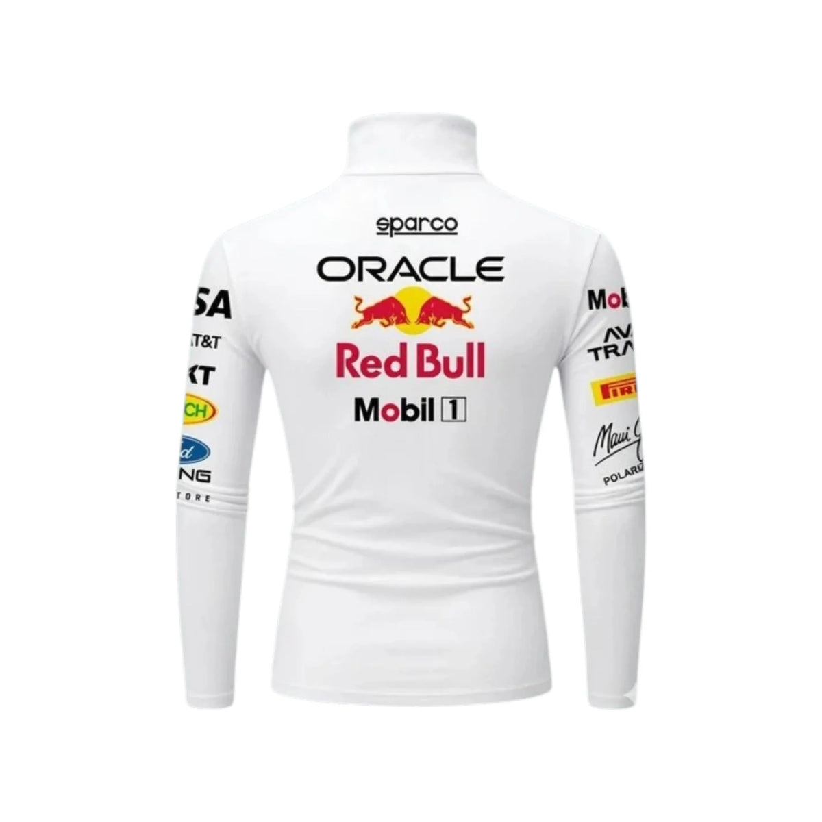 Max Verstappen 2026 Red Bull F1 Undershirt in white with authentic Oracle Red Bull Racing team logos and performance base layer design