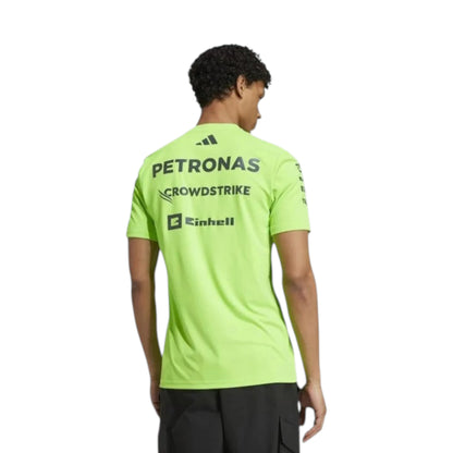 Mercedes-AMG Petronas F1 One Team Set Up T-Shirt in Volt Green with authentic Mercedes-AMG Petronas sponsor logos and adidas performance design
