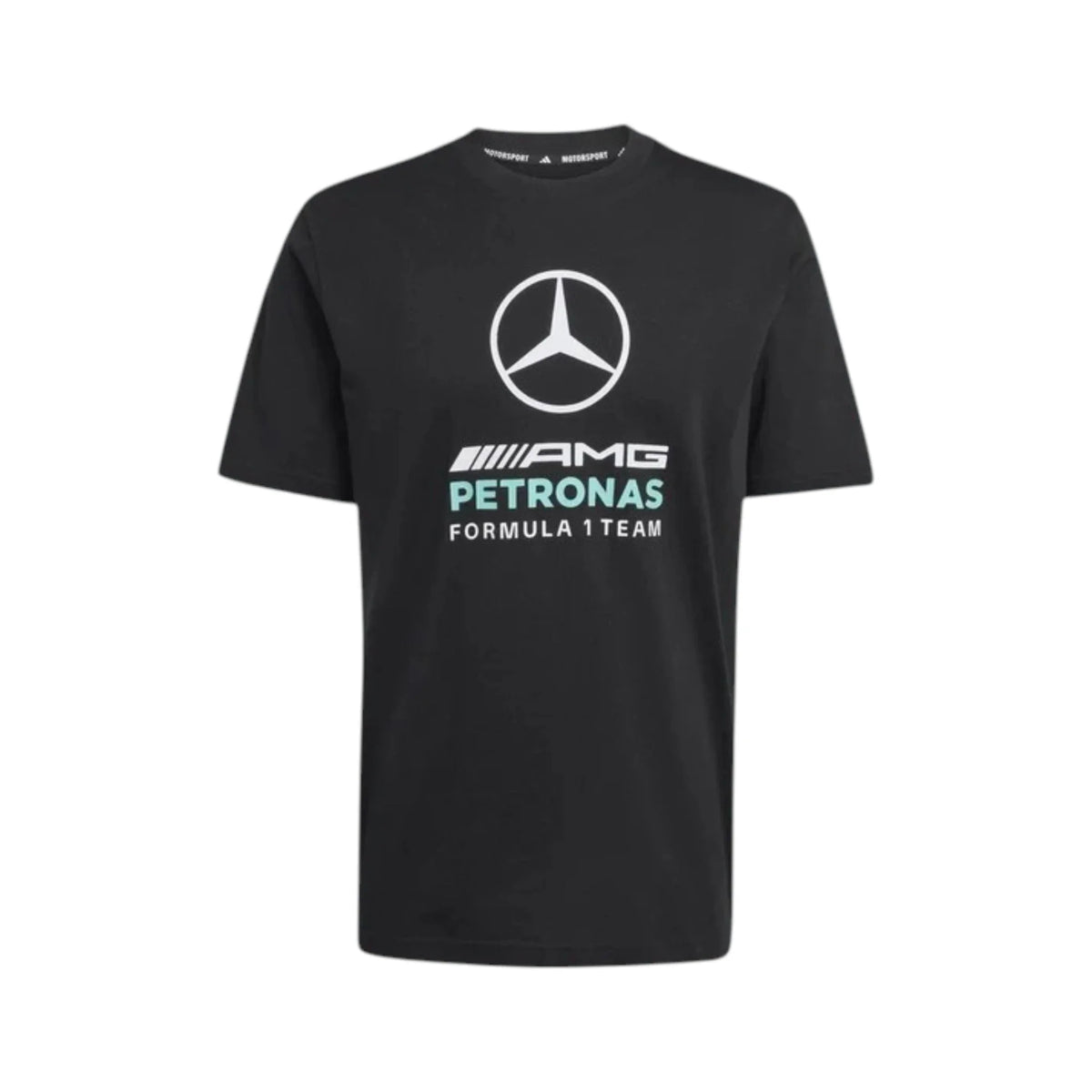 Mercedes AMG Petronas F1 Team DNA Graphic T Shirt in black featuring bold front team logo print and motorsport detailing