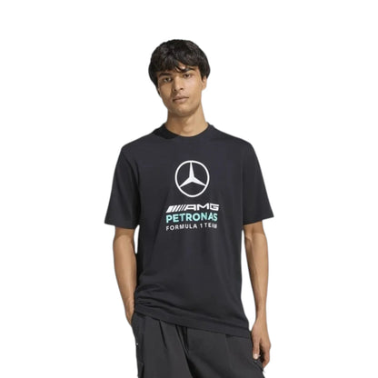 Mercedes AMG Petronas F1 Team DNA Graphic T Shirt in black featuring bold front team logo print and motorsport detailing