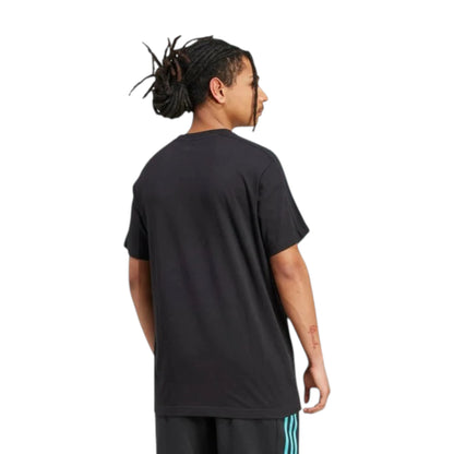 Mercedes AMG Petronas F1 Team DNA T-Shirt in black with adidas three stripe sleeves and premium team logo detailing