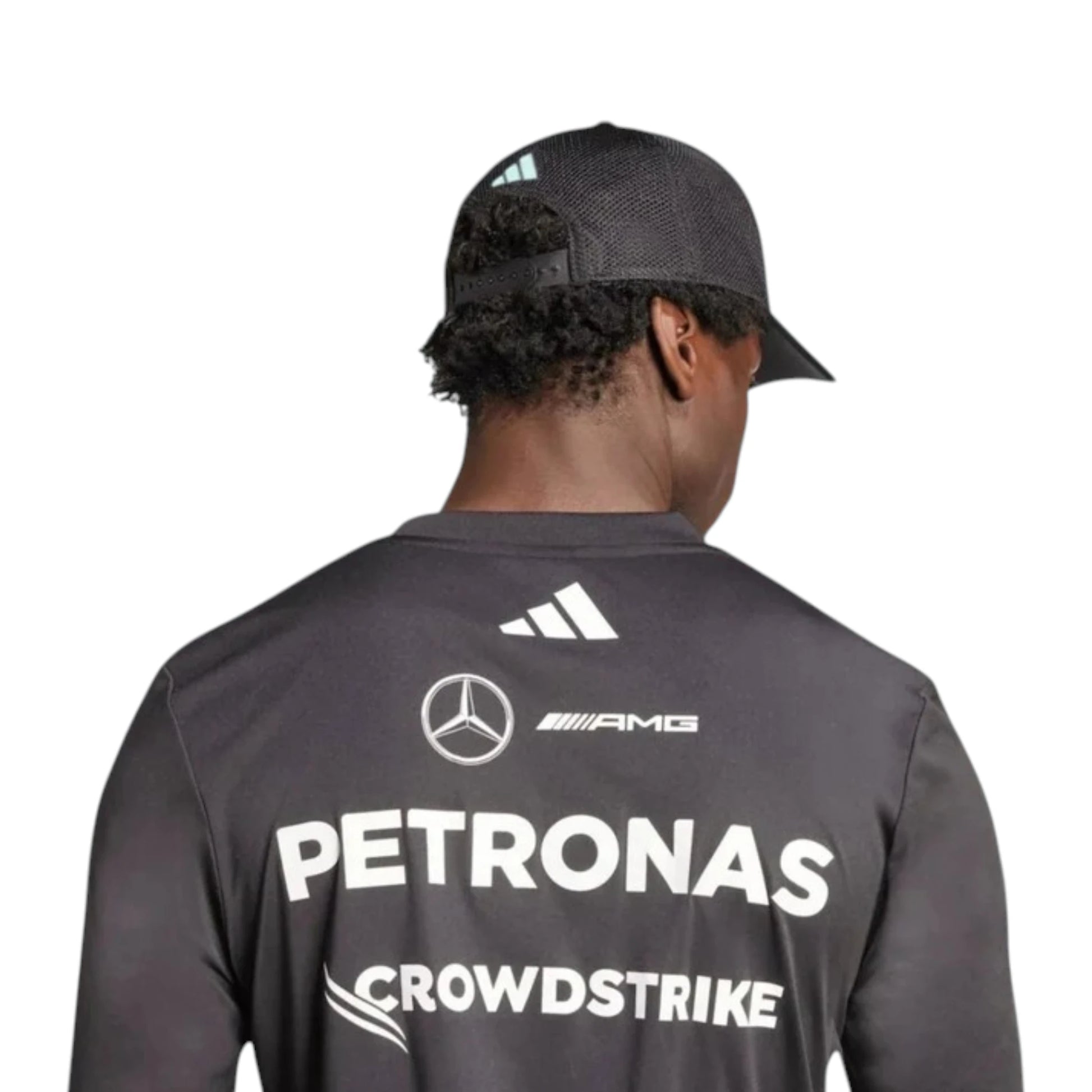 Mercedes-AMG Petronas F1 Undershirt in dark grey with authentic team sponsor logos and long sleeve performance design