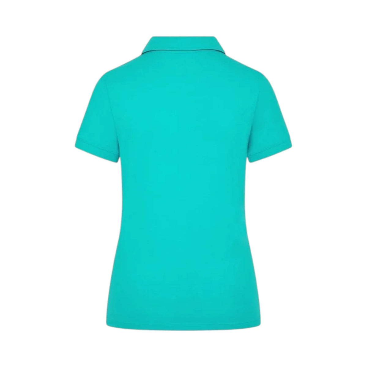 Mercedes-AMG Petronas F1 Women Polo Shirt in ultra teal featuring a classic collared design and chest team logo