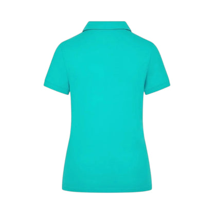 Mercedes-AMG Petronas F1 Women Polo Shirt in ultra teal featuring a classic collared design and chest team logo