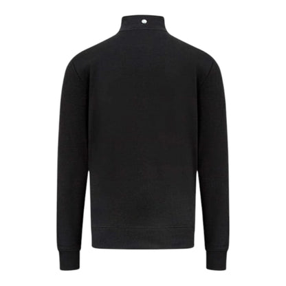 Mercedes AMG Petronas Quarter Zip Pocket F1 Sweatshirt in black featuring Mercedes-AMG Petronas team branding, quarter zip collar, and chest pocket design