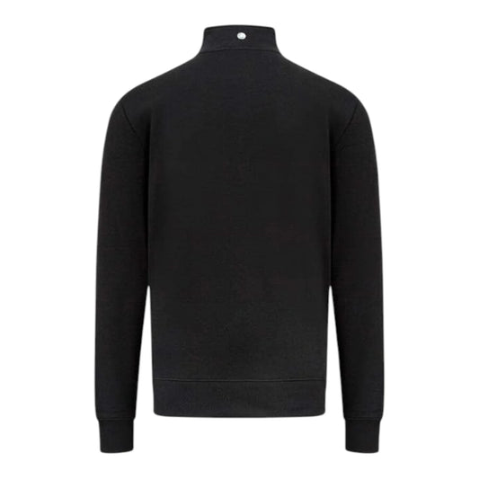 Mercedes AMG Petronas Quarter Zip Pocket F1 Sweatshirt in black featuring Mercedes-AMG Petronas team branding, quarter zip collar, and chest pocket design