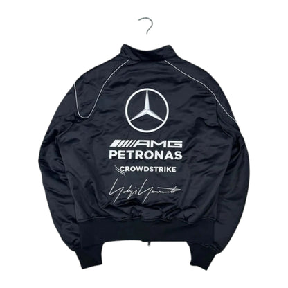 Mercedes-AMG Petronas Y-3 Collaboration F1 Jacket in black with embroidered Formula 1 team logos and premium motorsport detailing