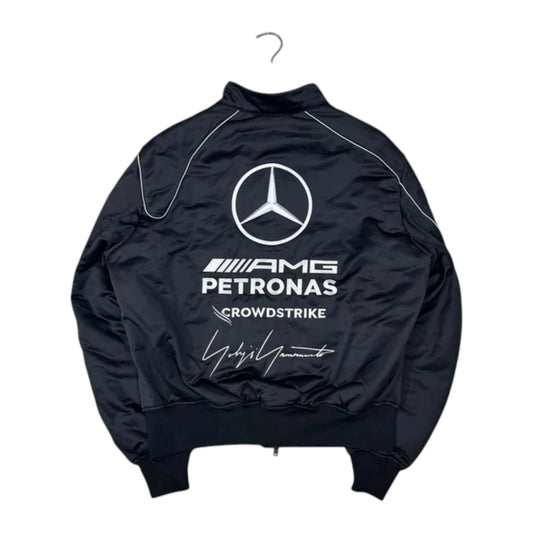 Mercedes-AMG Petronas Y-3 Collaboration F1 Jacket in black with embroidered Formula 1 team logos and premium motorsport detailing