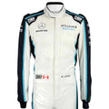 Nicholas Latifi 2021 Williams F1 race suit in white with navy blue and light blue accents featuring sponsor logos