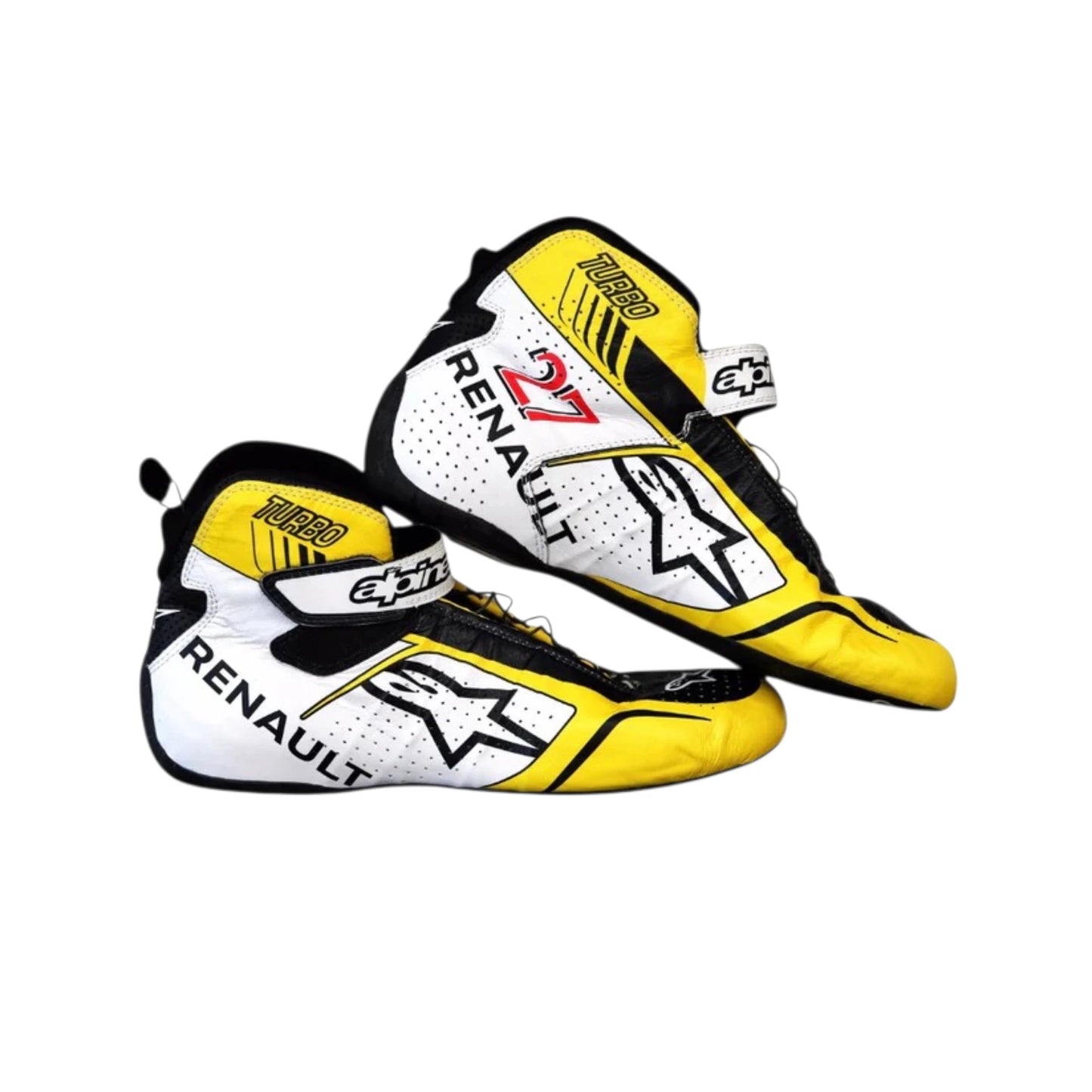 Nico Hülkenberg 2018 Renault French GP F1 racing shoes featuring Renault inspired styling and French Grand Prix detailing