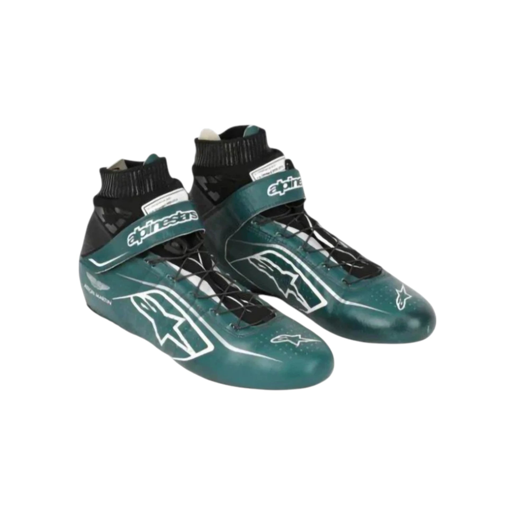 Nico Hülkenberg 2022 Aston Martin F1 racing shoes featuring Aston Martin inspired styling and motorsport detailing
