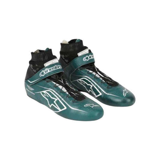 Nico Hülkenberg 2022 Aston Martin F1 racing shoes featuring Aston Martin inspired styling and motorsport detailing