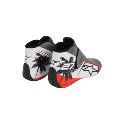 Nico Hülkenberg 2023 Haas Miami GP F1 racing shoes featuring grey, white and black Haas branding with Miami Grand Prix detailing