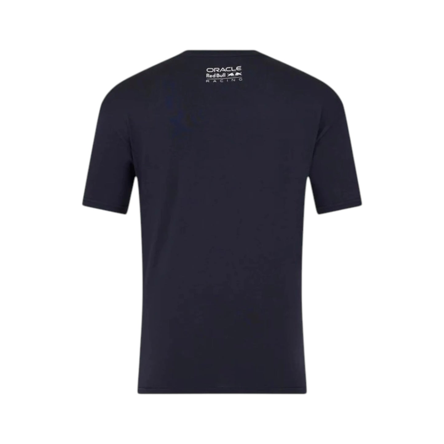 Oracle Red Bull Racing Blue Castore Max Verstappen Logo T-Shirt in navy with subtle Max Verstappen chest logo and premium team detailing