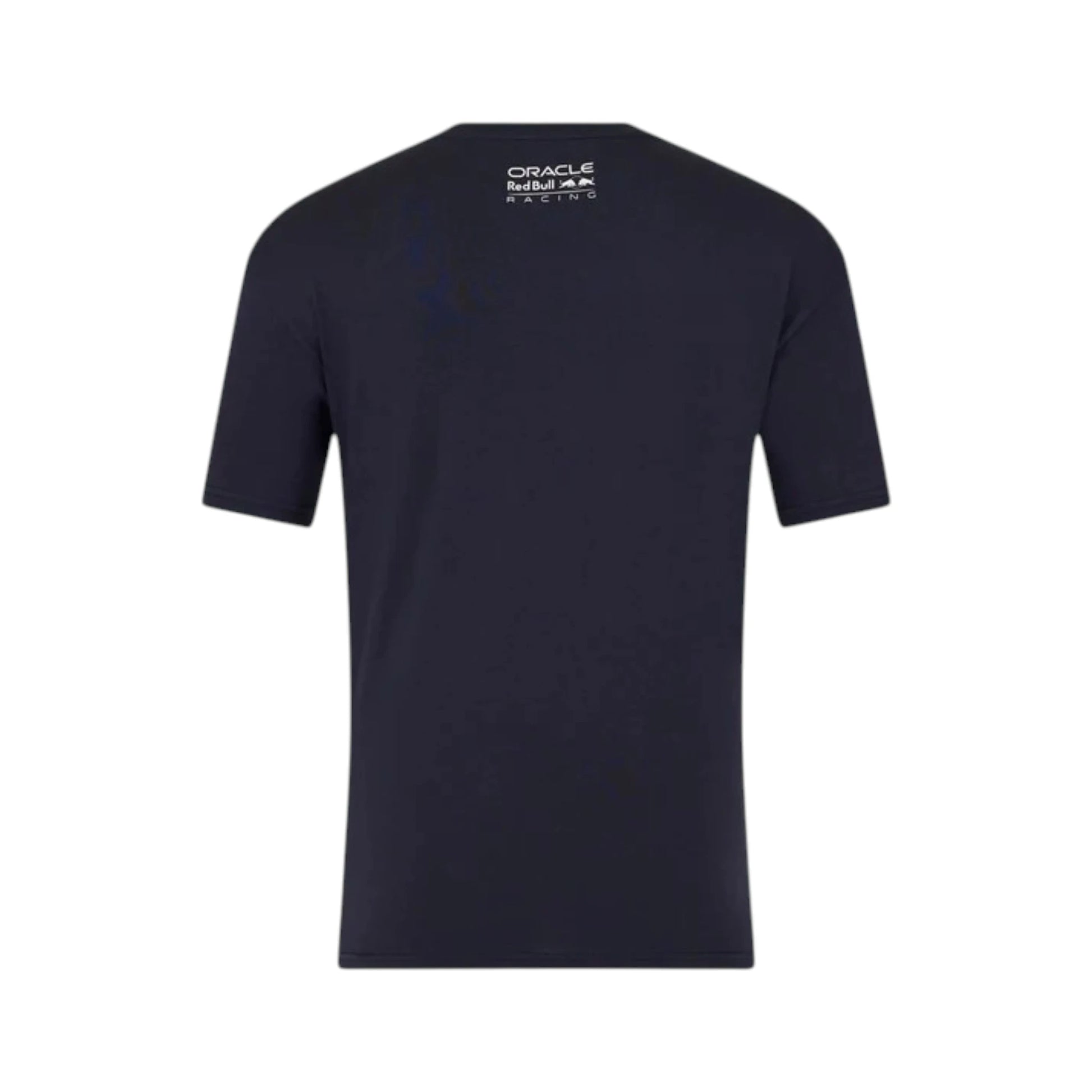 Oracle Red Bull Racing Blue Castore Max Verstappen Logo T-Shirt in navy with subtle Max Verstappen chest logo and premium team detailing