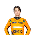 Oscar Piastri 2024 McLaren F1 race suit in papaya orange with black accents and sponsor detailing