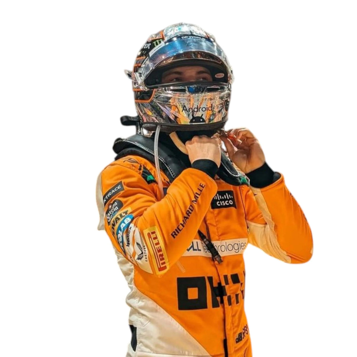 Oscar Piastri 2024 McLaren Singapore GP F1 race suit replica with papaya and limited edition details