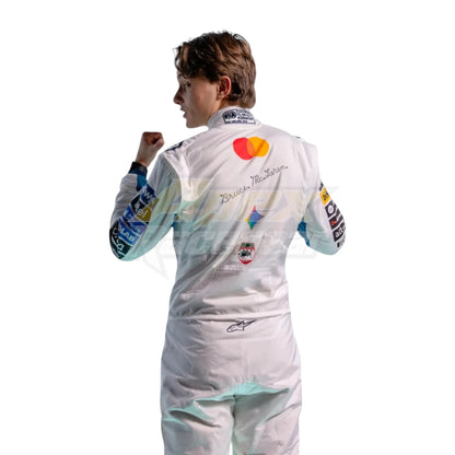 White Oscar Piastri 2026 McLaren British GP F1 Racing Suit with McLaren Formula 1 team sponsor logos and British GP special edition detailing