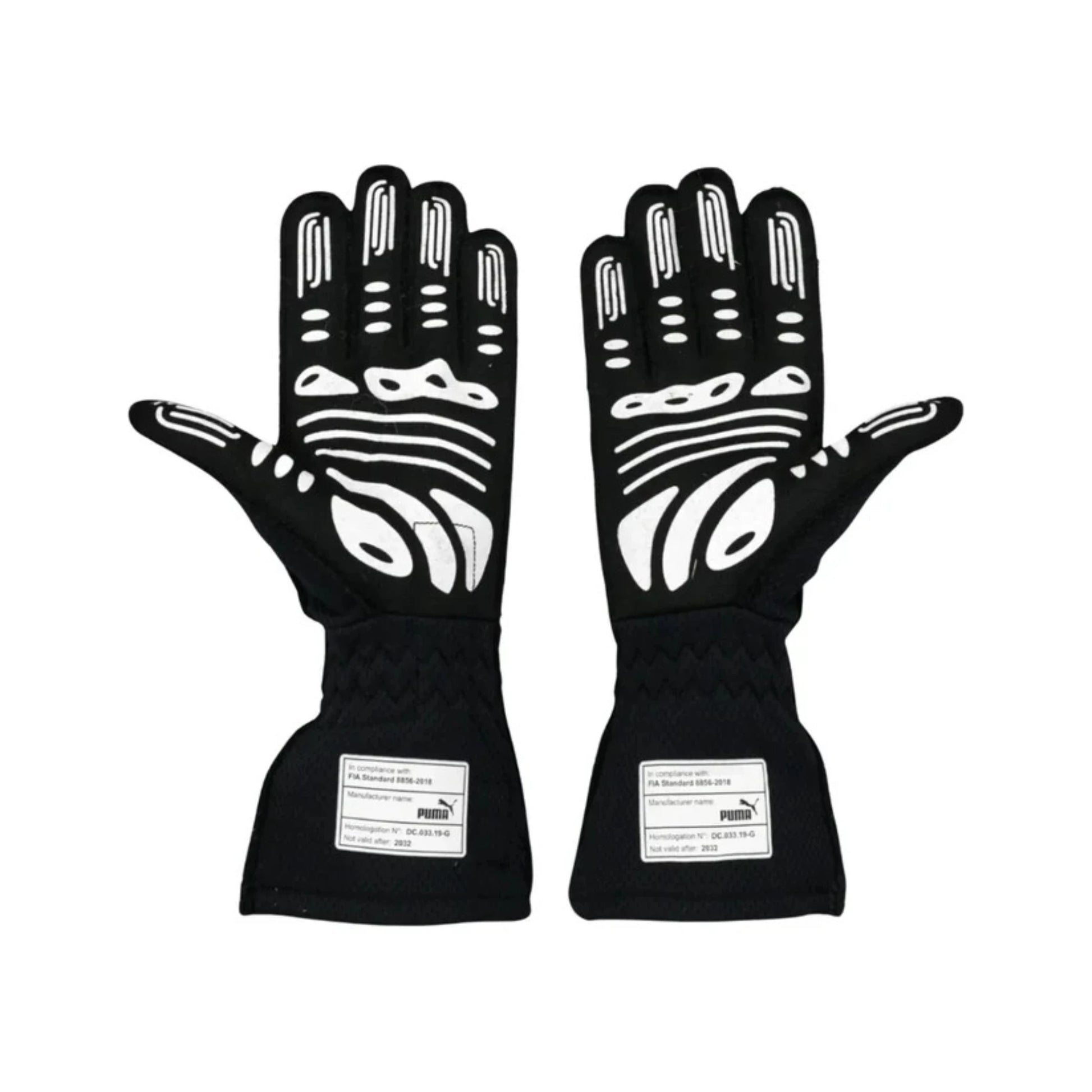Sergio Perez 2022 Red Bull F1 Racing Gloves in black with Red Bull sponsor logos and premium motorsport detailing
