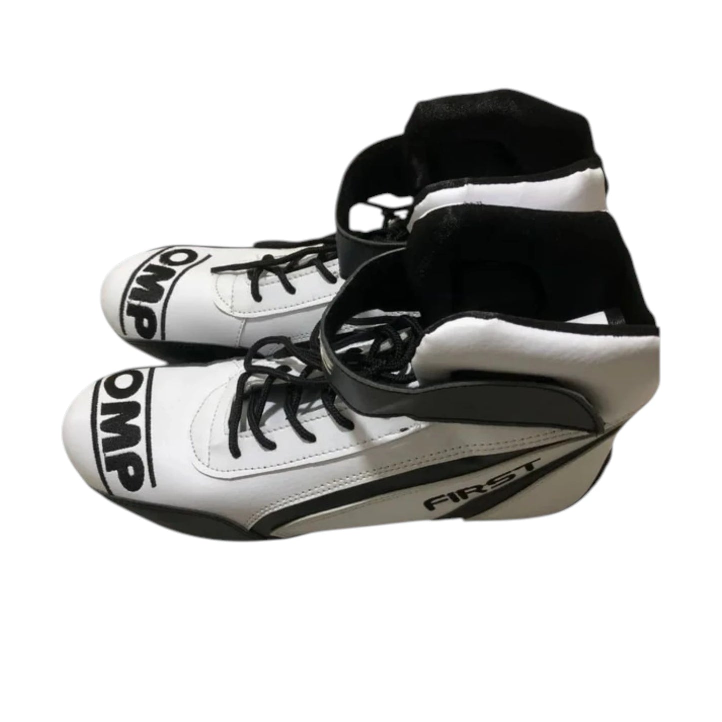 Sonny Hayes APXGP OMP F1 racing shoes featuring white and black APXGP OMP styling with motorsport detailing