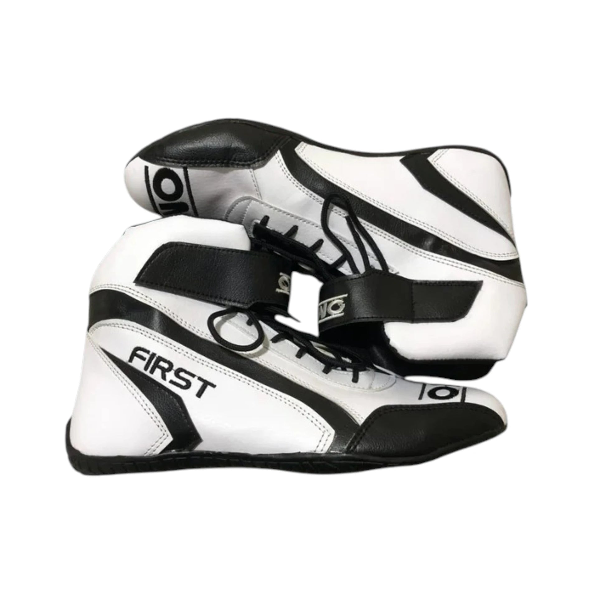 Sonny Hayes APXGP OMP F1 racing shoes featuring white and black APXGP OMP styling with motorsport detailing