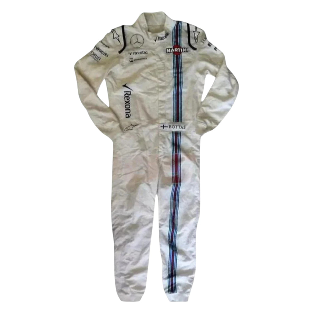 Valtteri Bottas 2016 Williams F1 race suit in white with Martini Racing stripes and sponsor logos