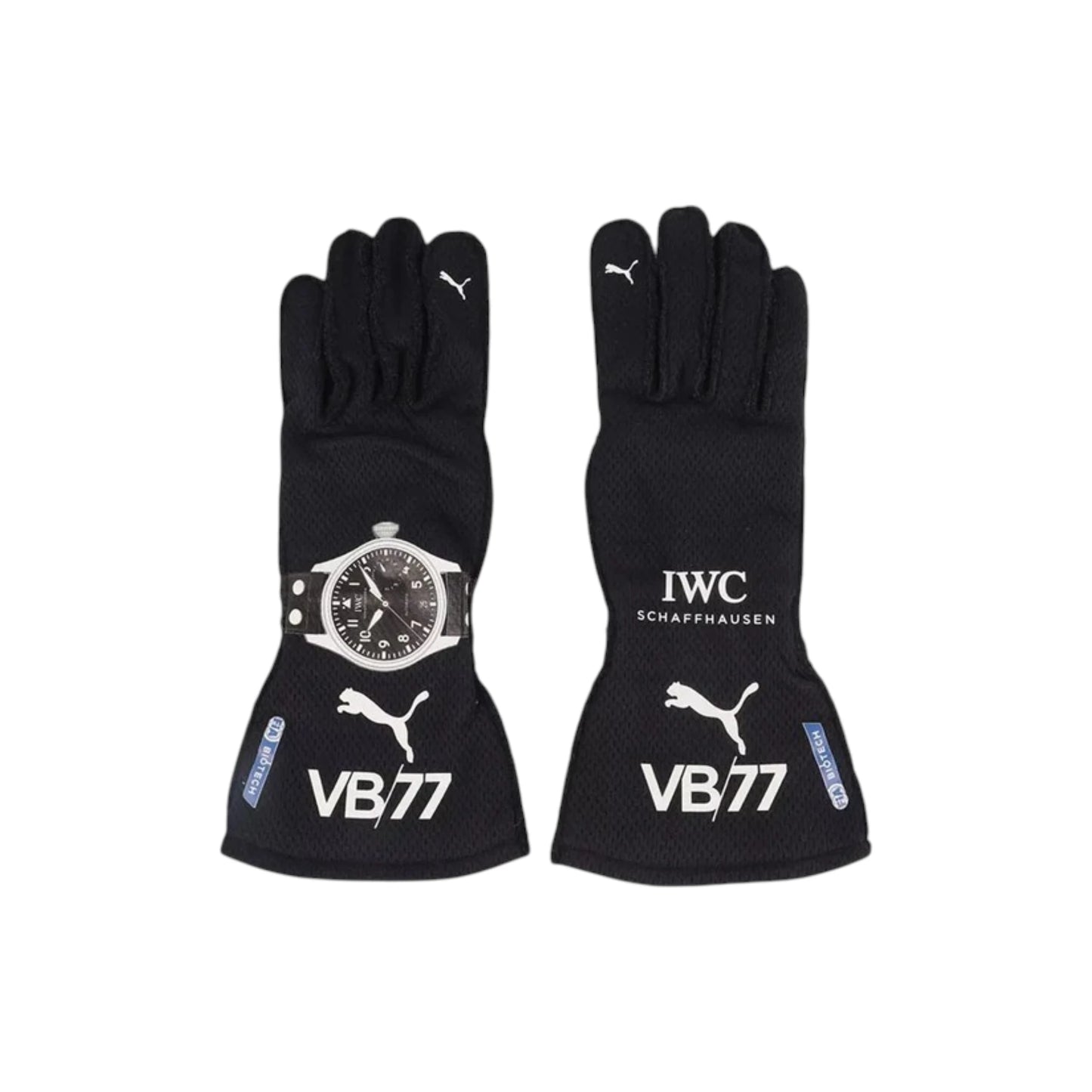 Valtteri Bottas 2020 Mercedes-AMG Petronas F1 Racing Gloves in black with Mercedes AMG Petronas sponsor logos and premium motorsport detailing