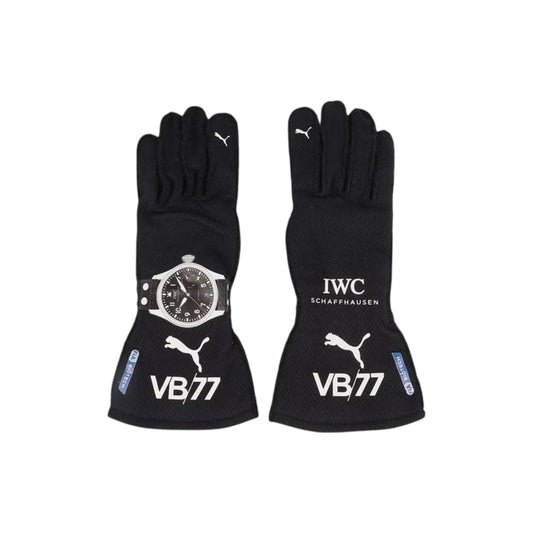 Valtteri Bottas 2020 Mercedes-AMG Petronas F1 Racing Gloves in black with Mercedes AMG Petronas sponsor logos and premium motorsport detailing