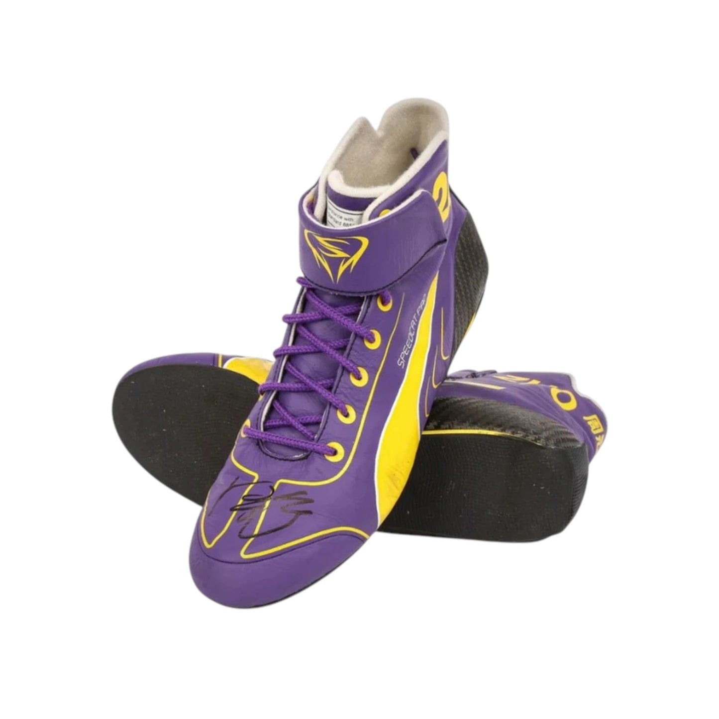 Zhou Guanyu 2023 Alfa Romeo Mexico GP F1 racing shoes featuring purple colour with Mexico Grand Prix detailingiling