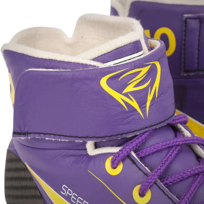 Zhou Guanyu 2023 Alfa Romeo Mexico GP F1 racing shoes featuring purple colour with Mexico Grand Prix detailing