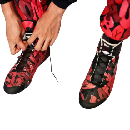 Zhou Guanyu 2023 Alfa Romeo Special Edition F1 racing shoes featuring black and red Alfa Romeo branding with special edition detailing